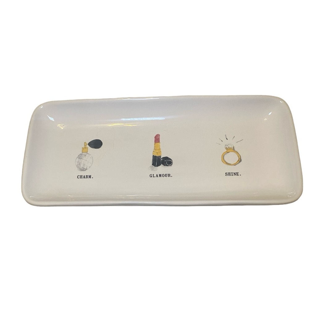 New Rae Dunn Charm Glamour Shine Beauty Jewelry Vanity Tray
